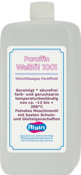 Nähmaschinenöl feinstes Feinmechanikeröl - Weißöl 1001 PE-Flasche 1 Liter